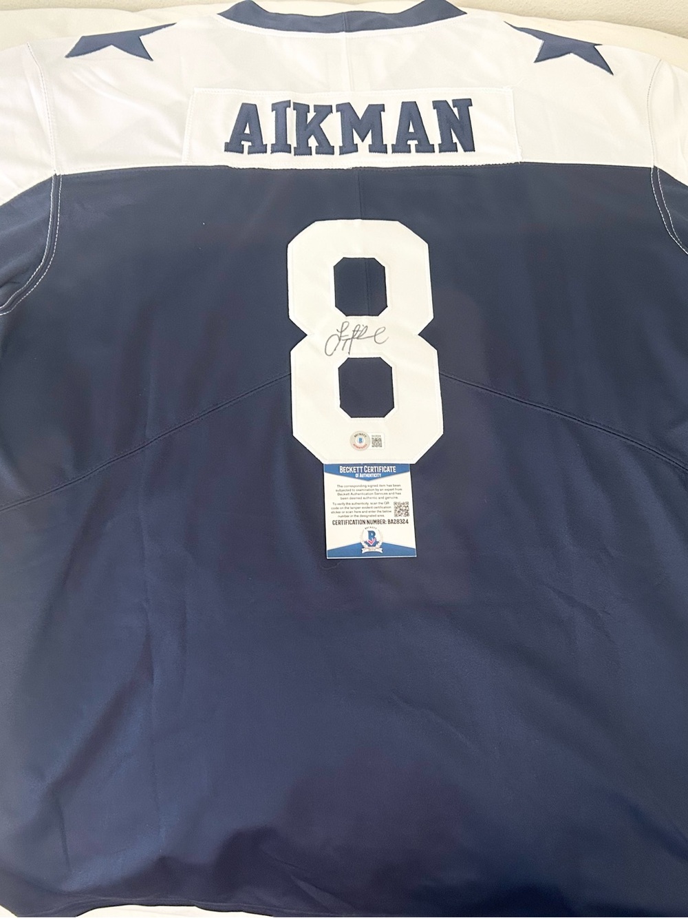 Troy Aikman Signed Custom Jersey NWT Beckett COA XL
